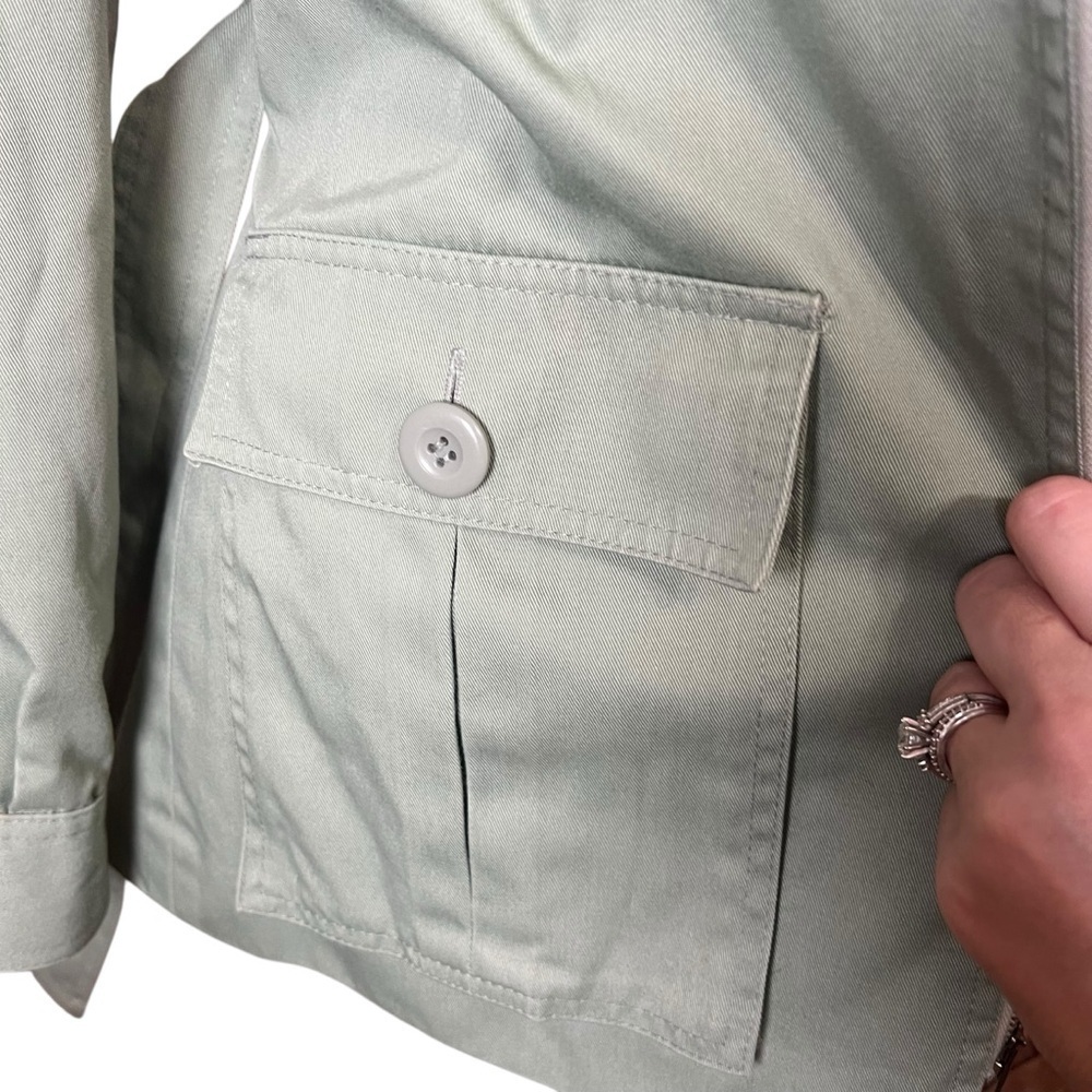 VTG 70s Montgomery Ward Utility Jacket Women Sz Small Green Hood Belt Safari 80s - Picture 7 of 15